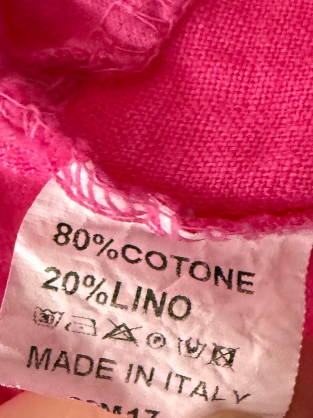 Italian Pink Linen Blend Lagenlook Midi Dress Asymmetrical Pocket Boho Tunic - Picture 10 of 11